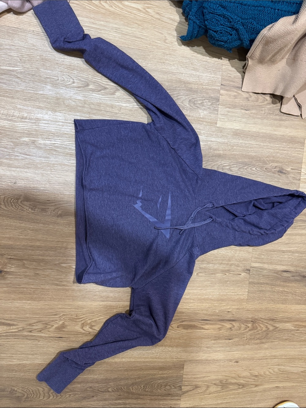 Gymshark Purple Cropped Hoodie with Front Logo
